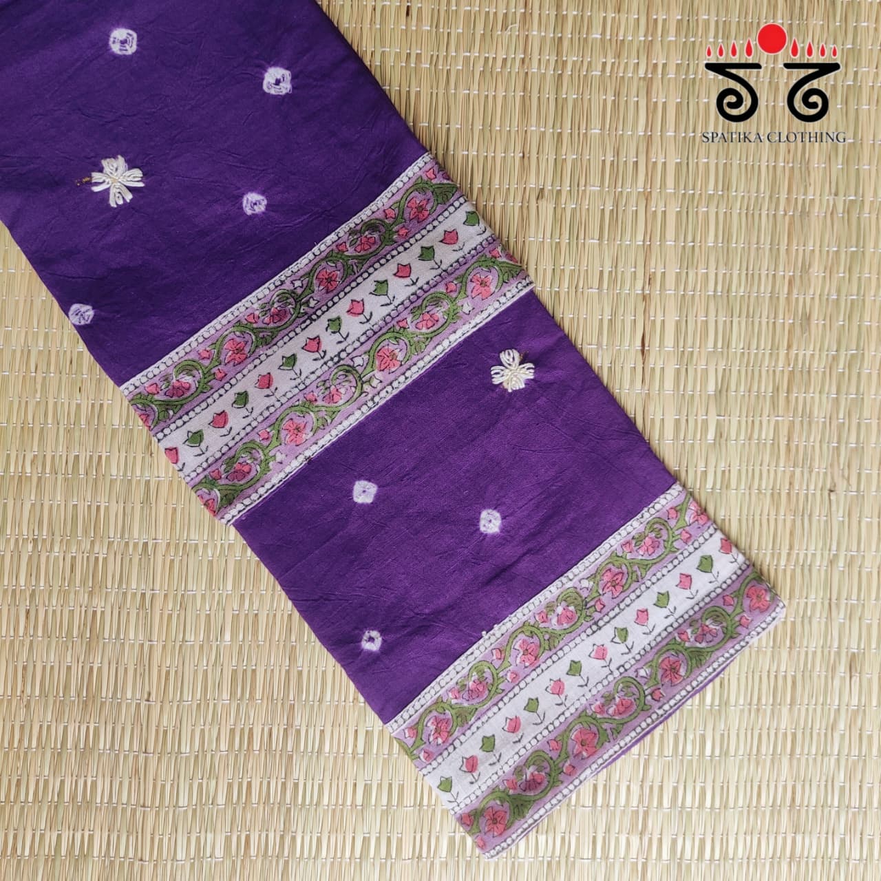 Hand Embroidered Bandhani Blouse Fabric