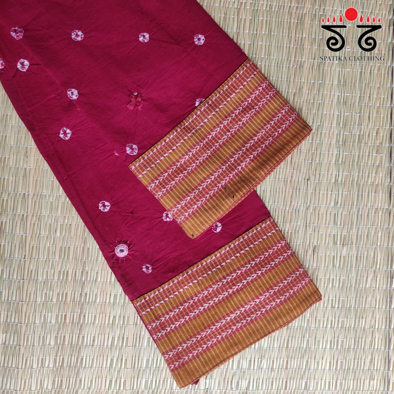 Hand Embroidered Bandhani Blouse Fabric