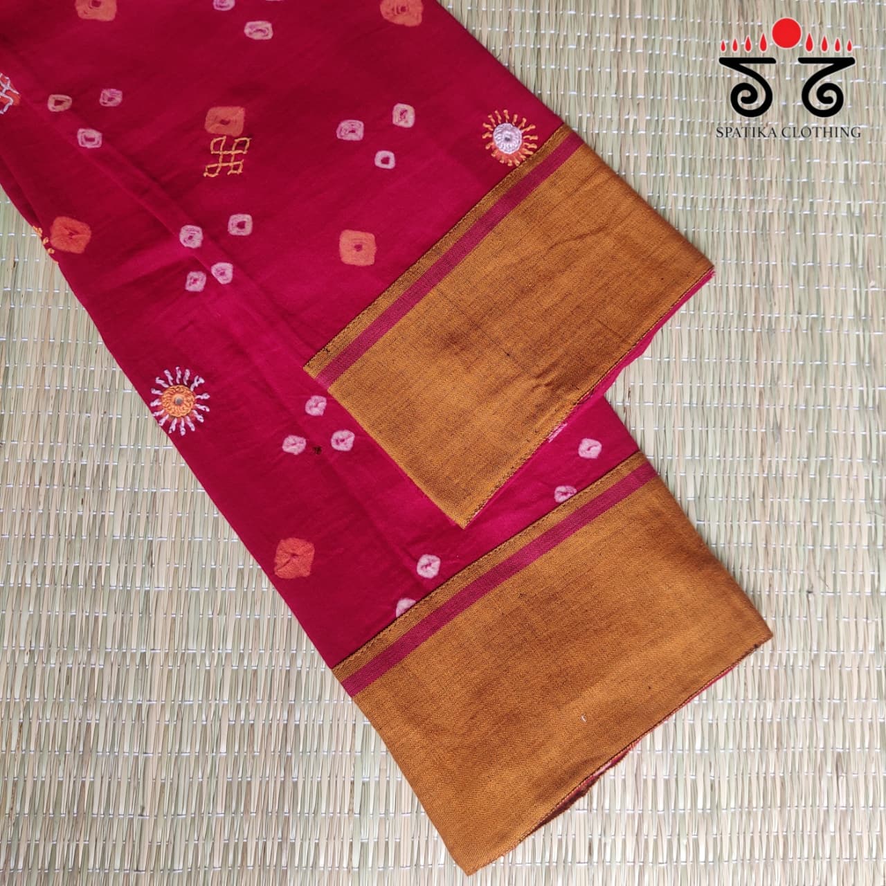 Hand Embroidered Bandhani Blouse Fabric