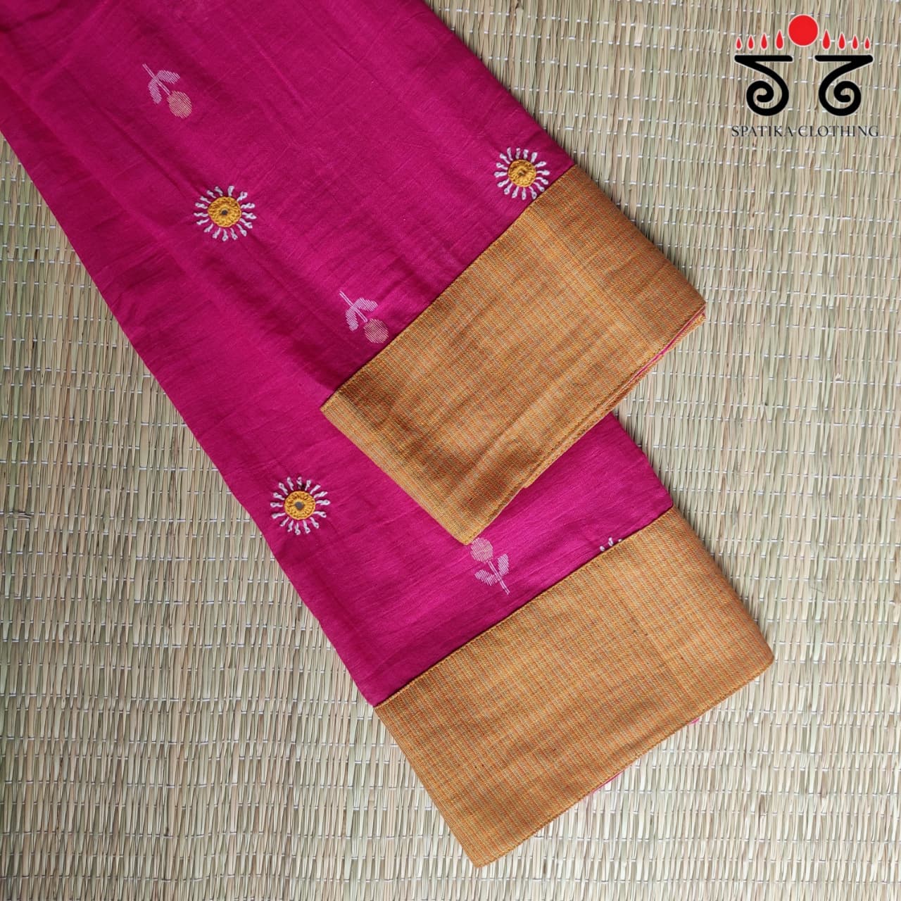 Hand embroidered Jamdhani Blouse Fabric