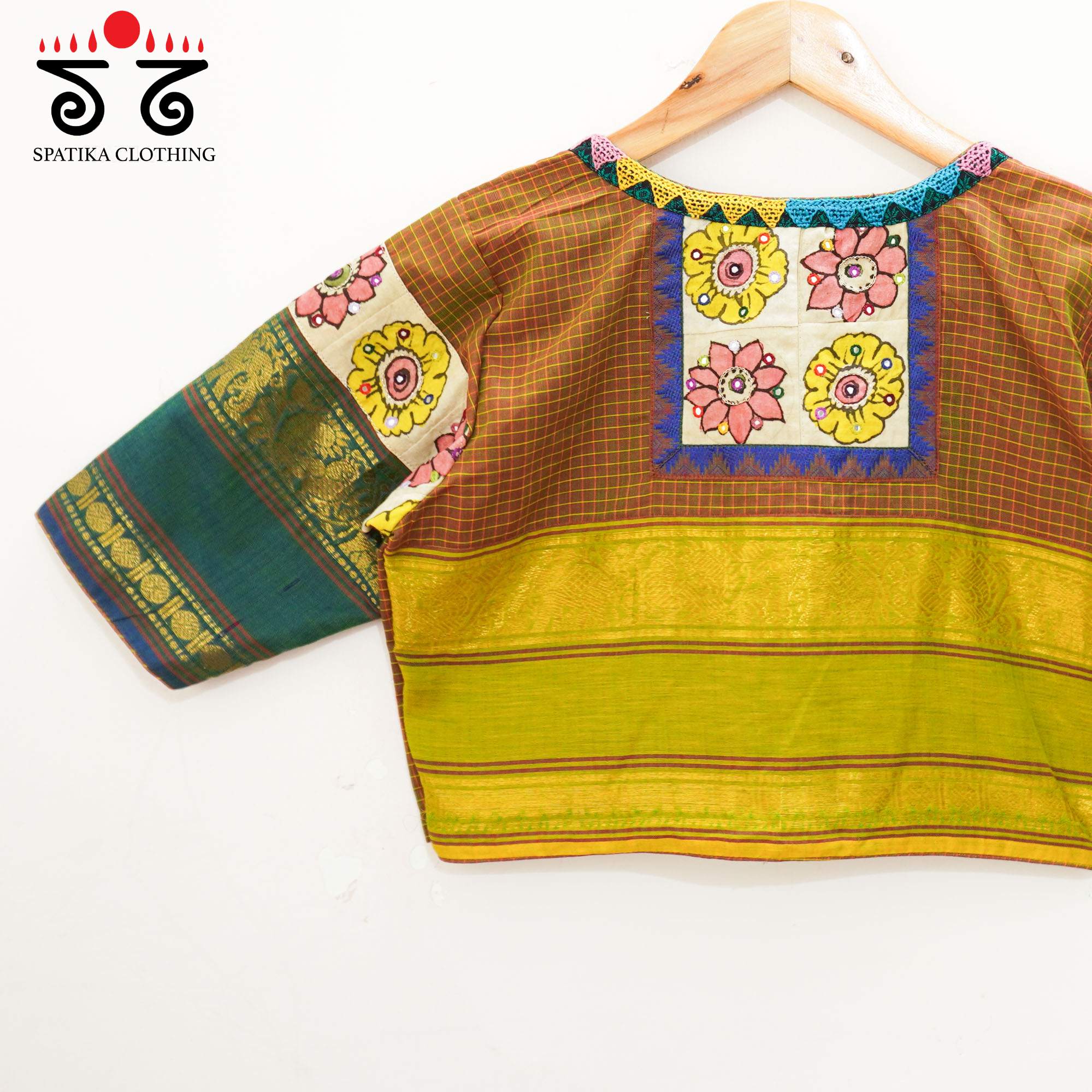 Peacock Green Chettinad - Pen Kalamkari Blouse