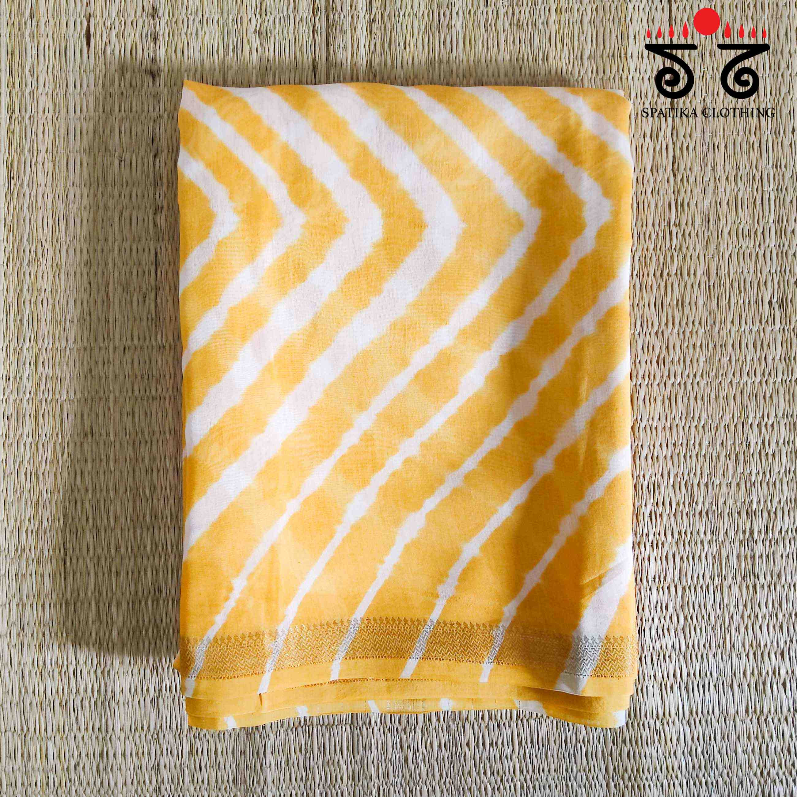 Leheriya on Maheswari silk cotton Saree- New!