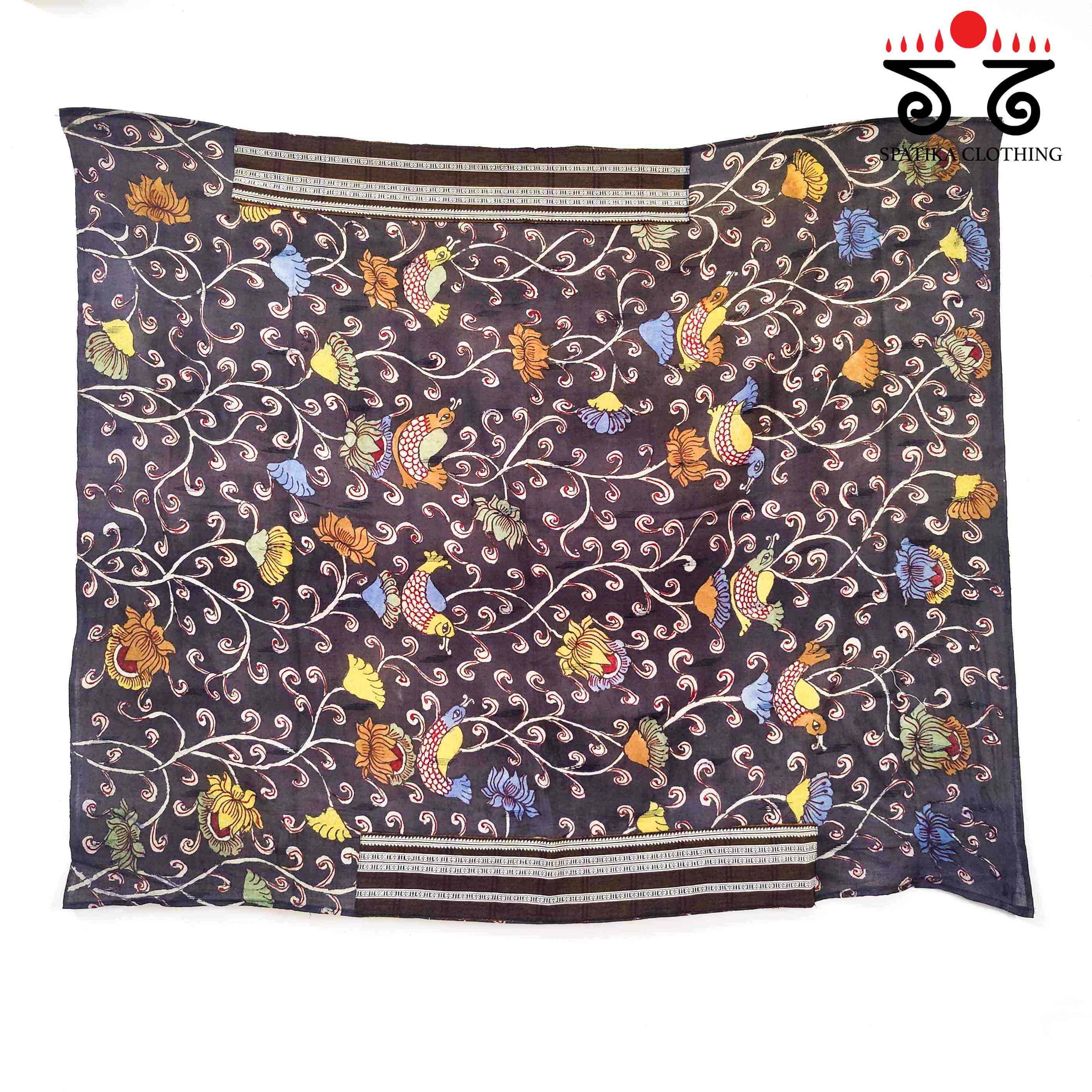 Ilkal Handwoven Cotton Saree - Pen Kalamkari Blouse