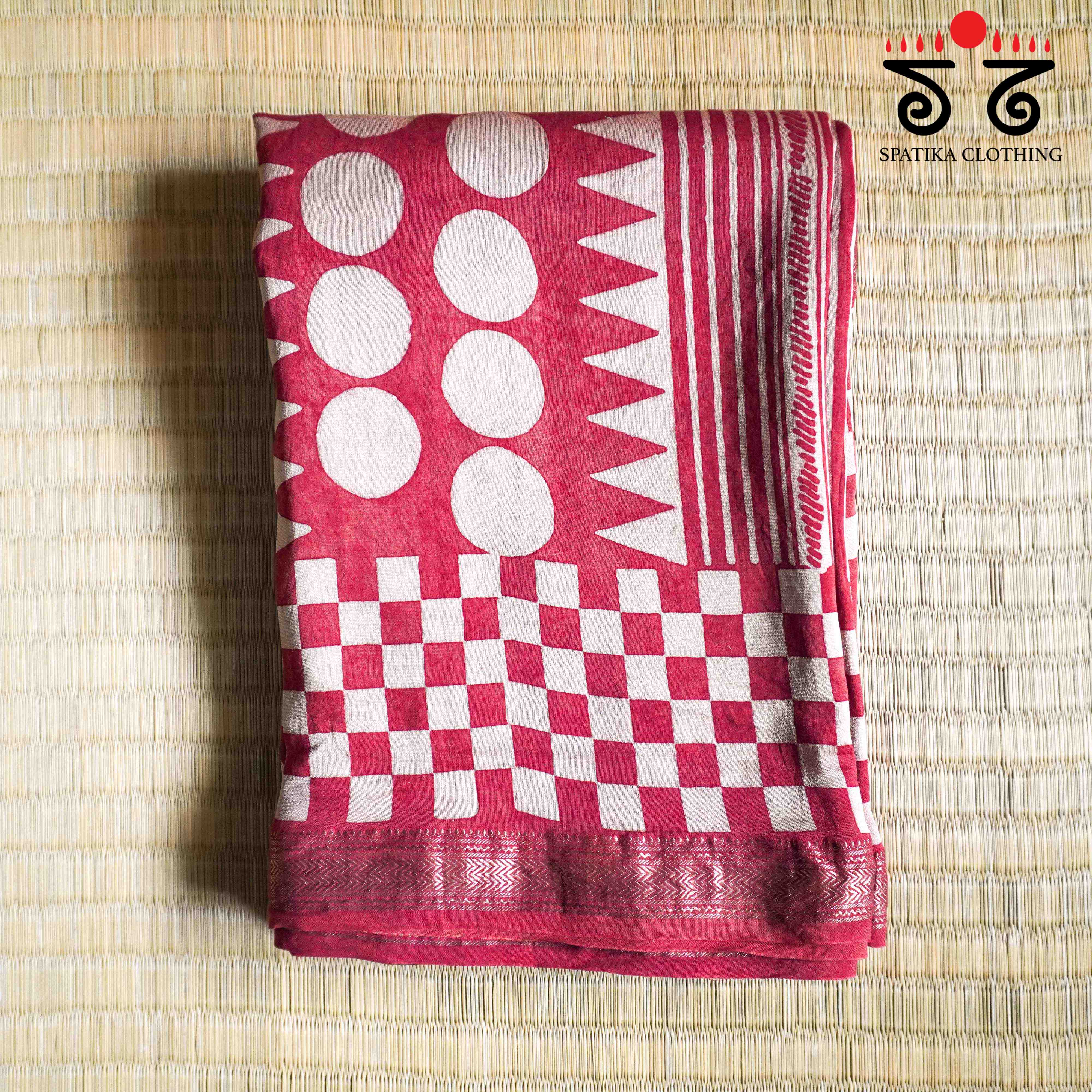 Ajrak Maheshwari Silk Cotton Saree