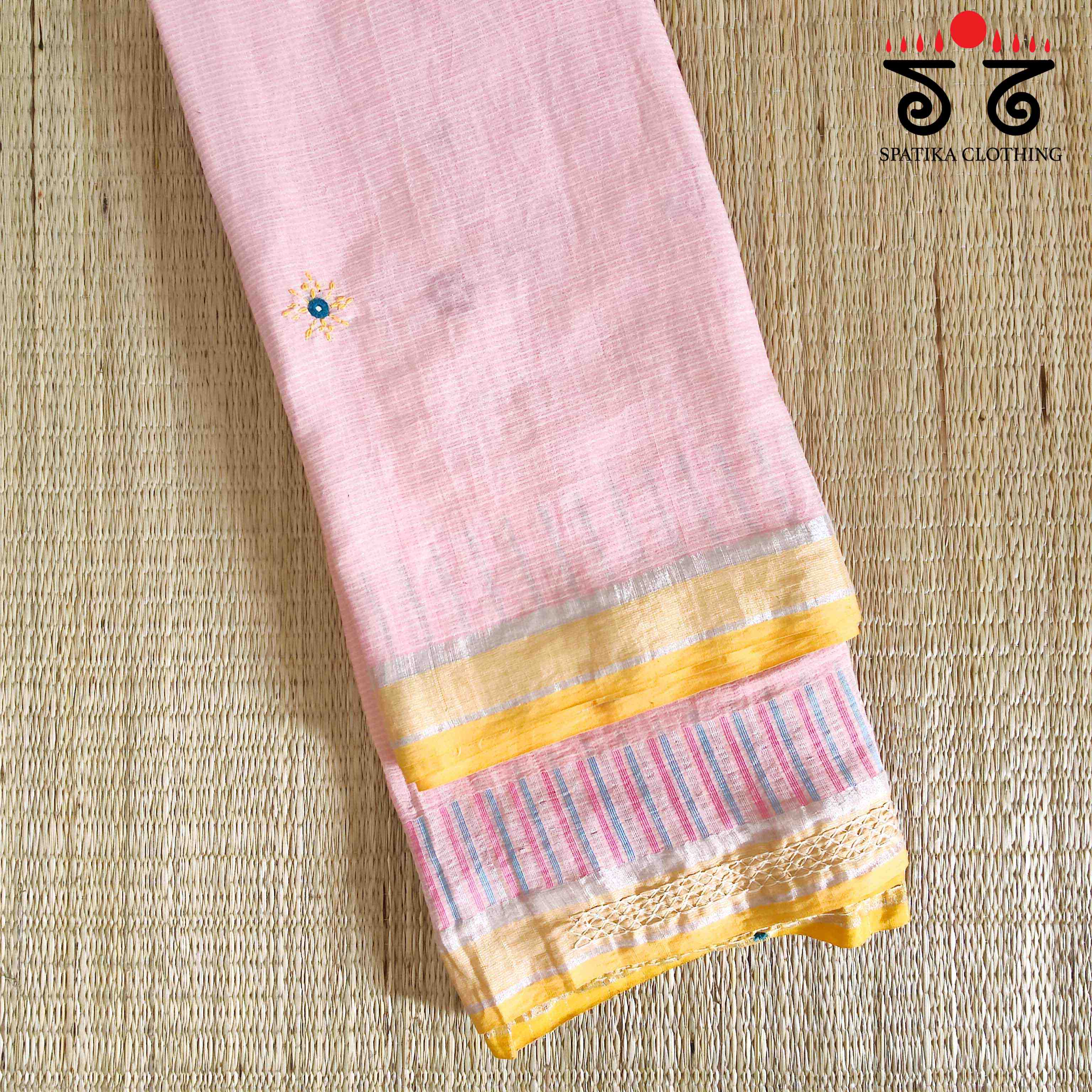 Lambani Handembroidered Jamdhani cotton saree
