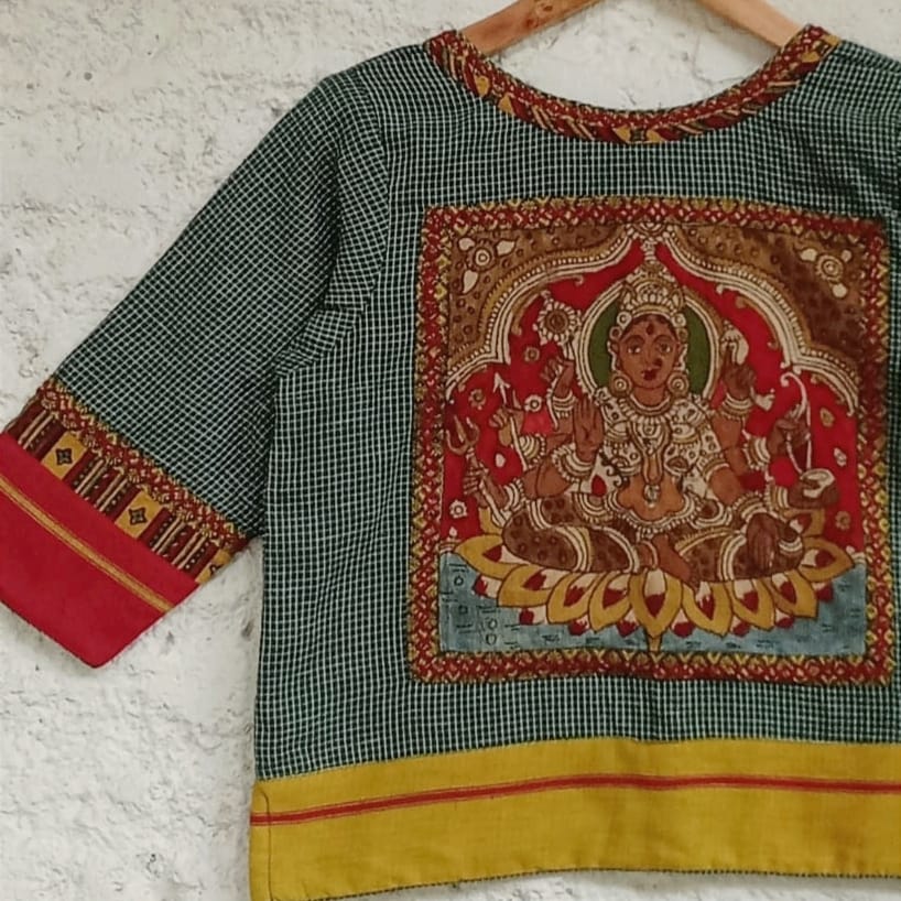 Ashta Lakshmi - Pen Kalamkari Croptop