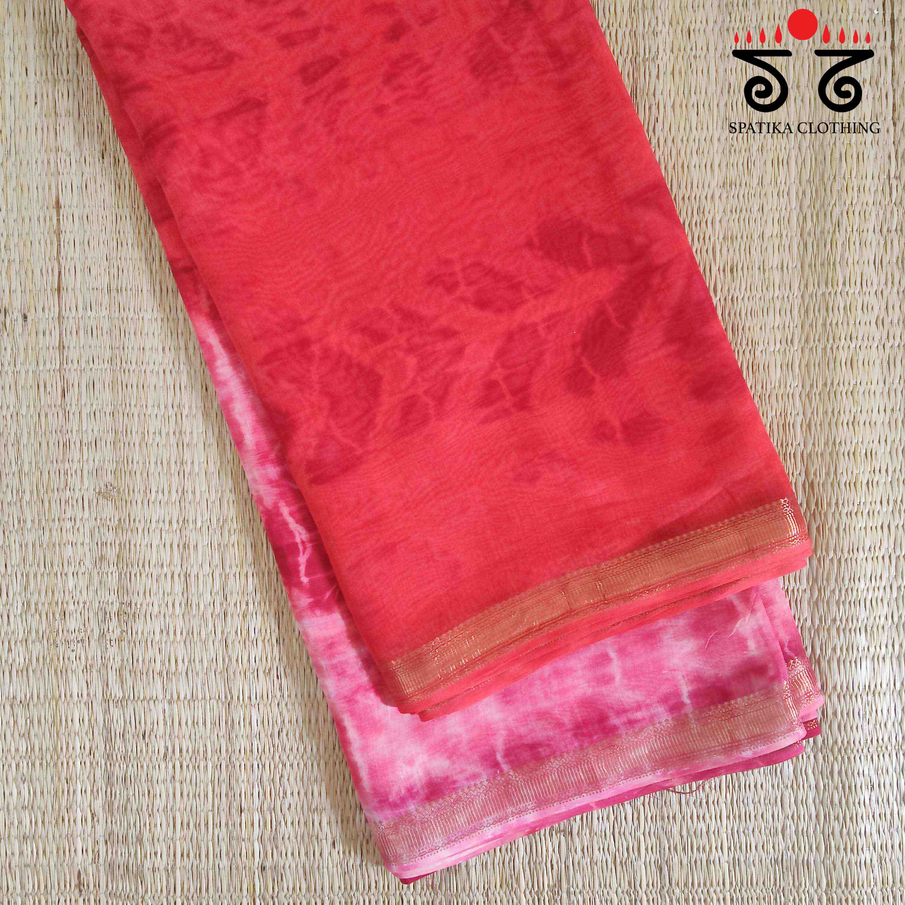 Leheriya on Maheswari silk cotton Saree- New!