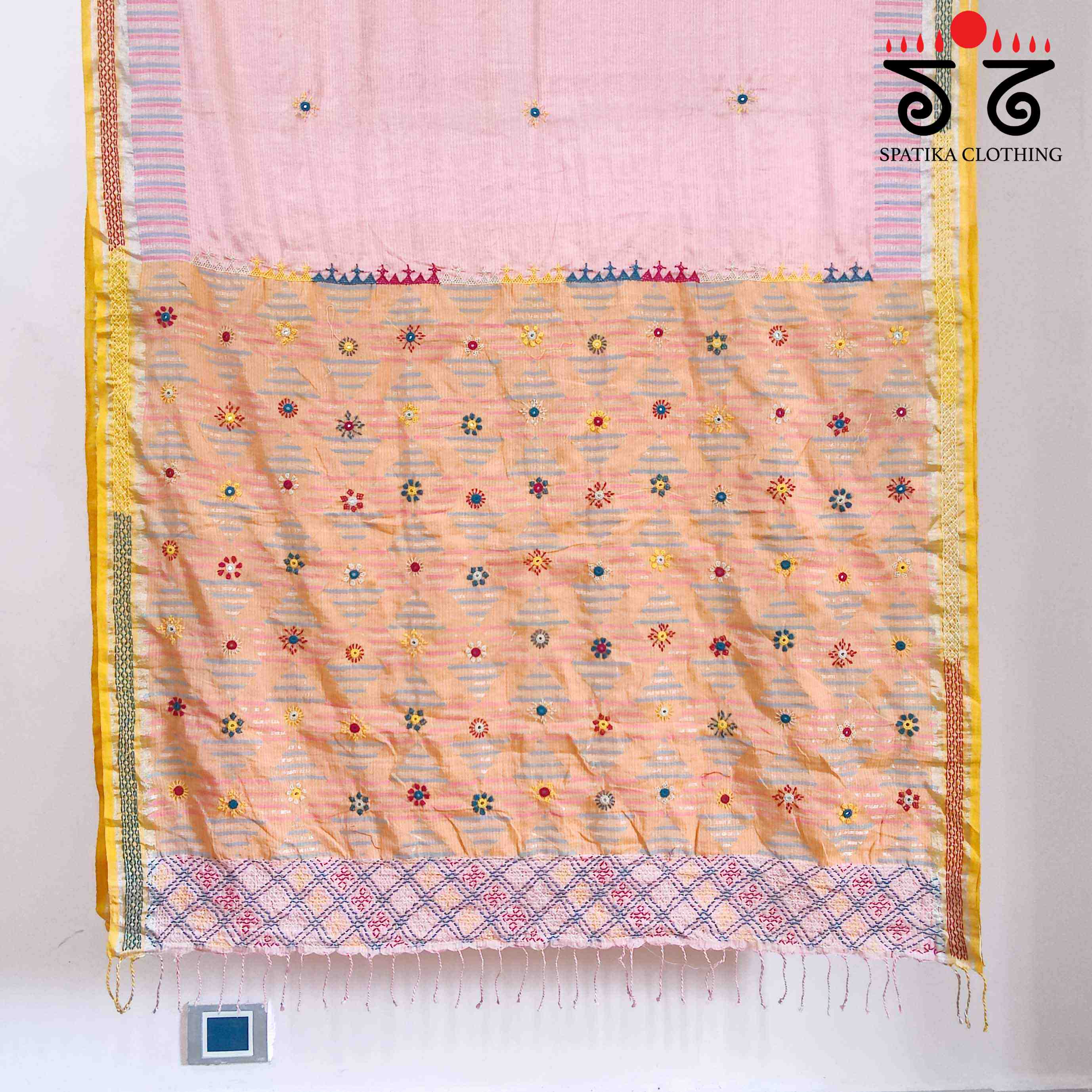 Lambani Handembroidered Jamdhani cotton saree