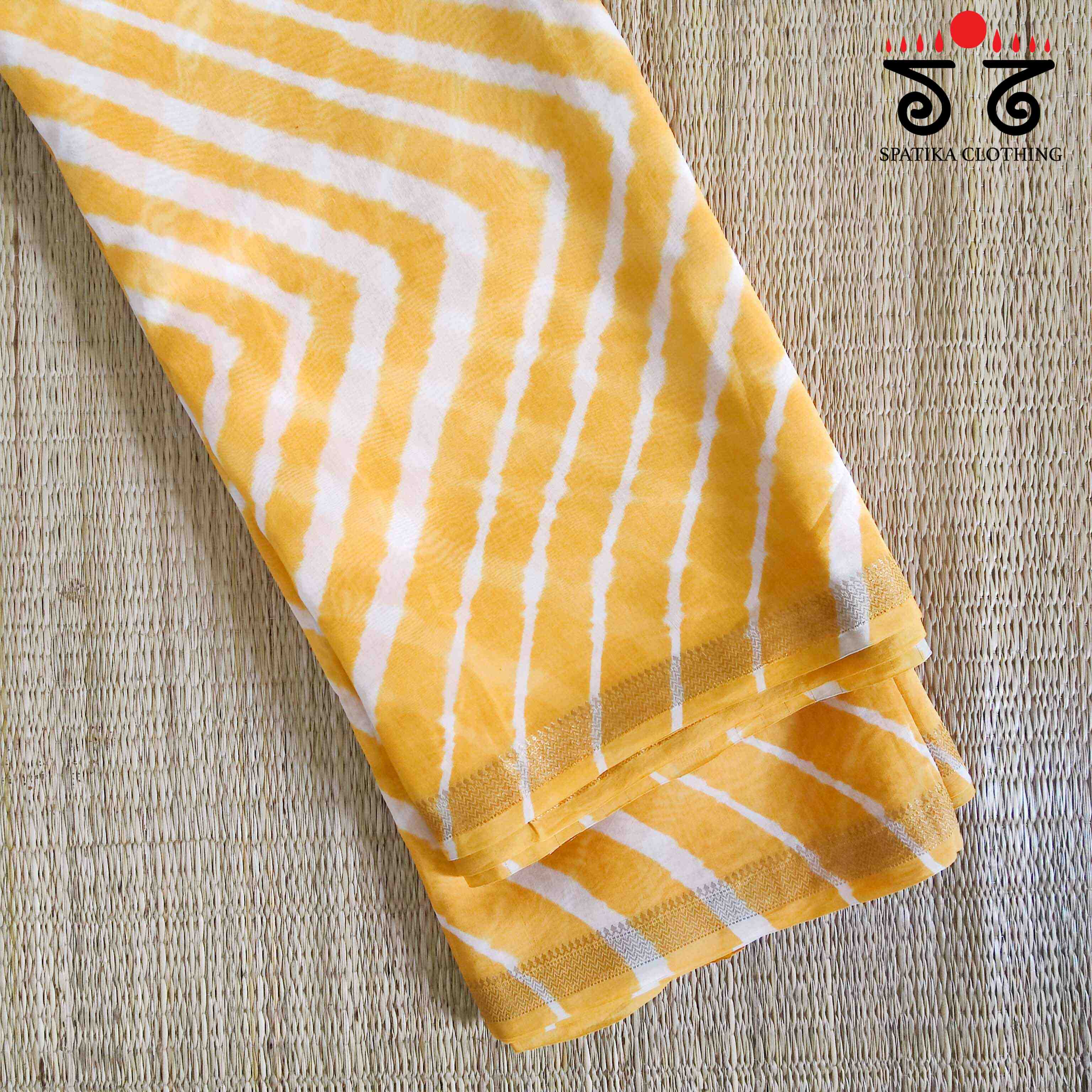 Leheriya on Maheswari silk cotton Saree- New!