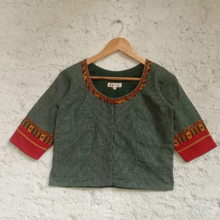 Ashta Lakshmi - Pen Kalamkari Croptop