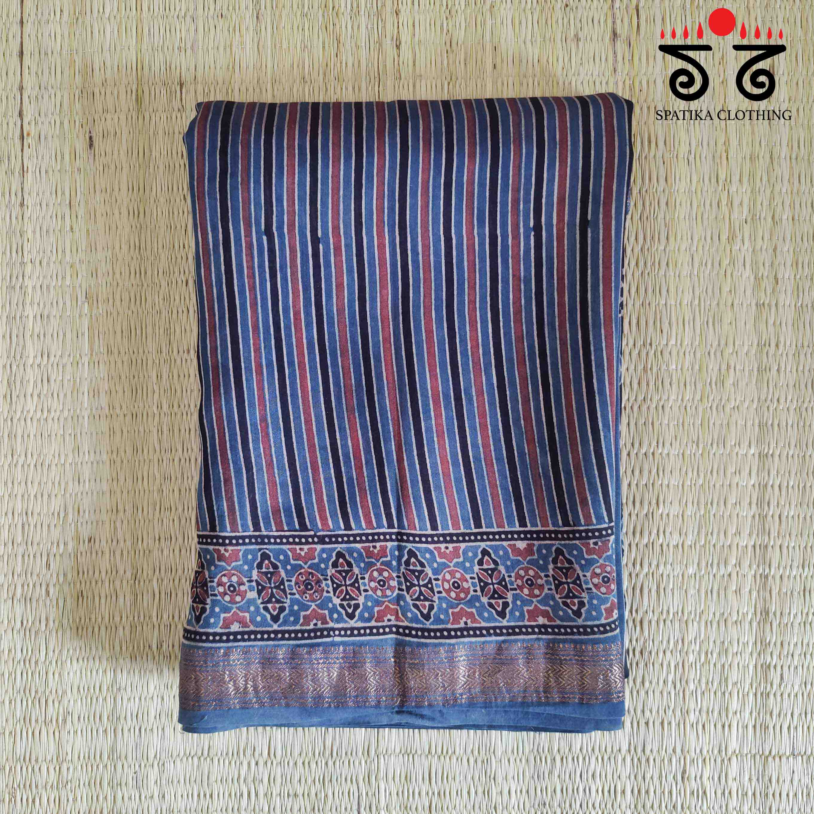 Ajrak Maheshwari Silk Cotton Saree