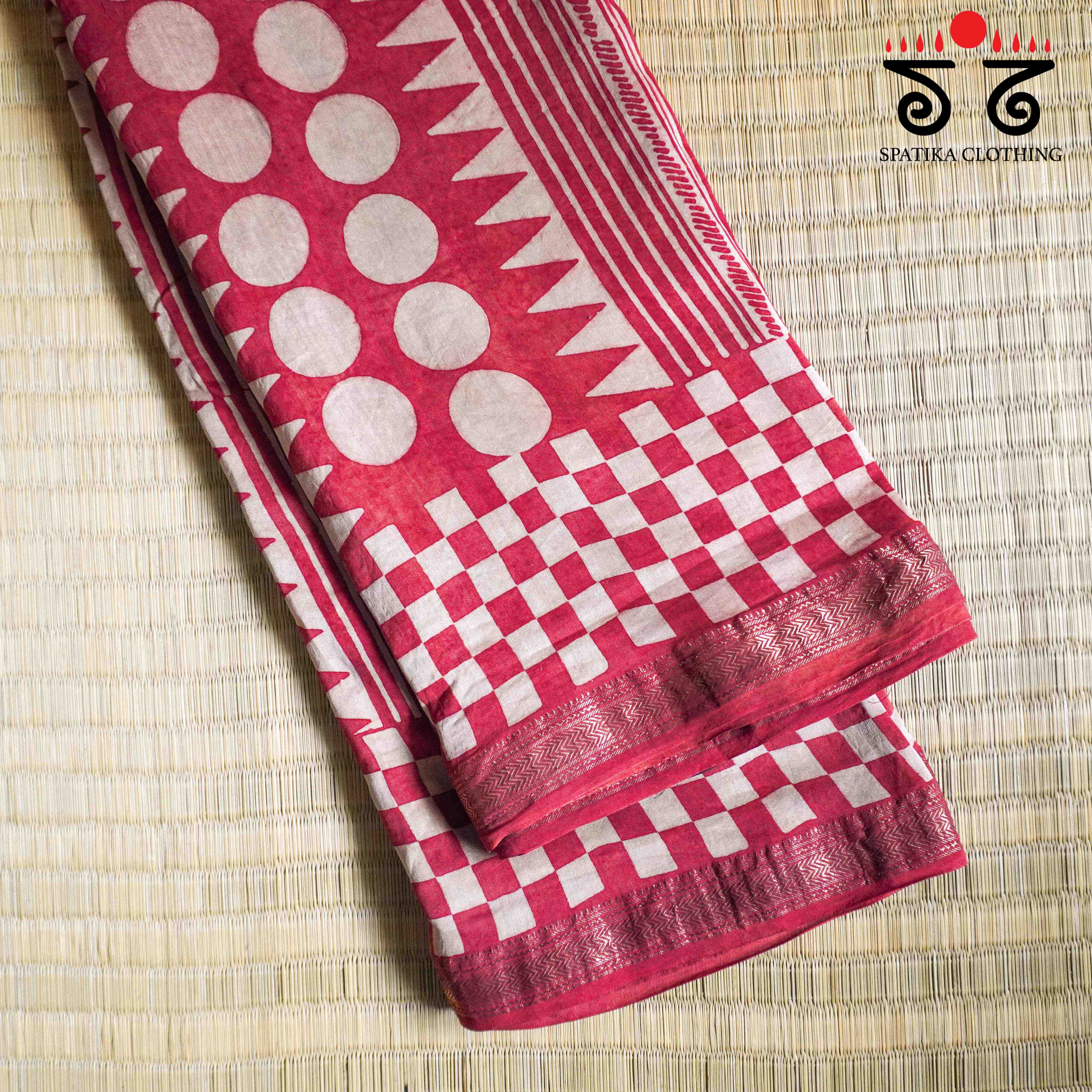 Ajrak Maheshwari Silk Cotton Saree