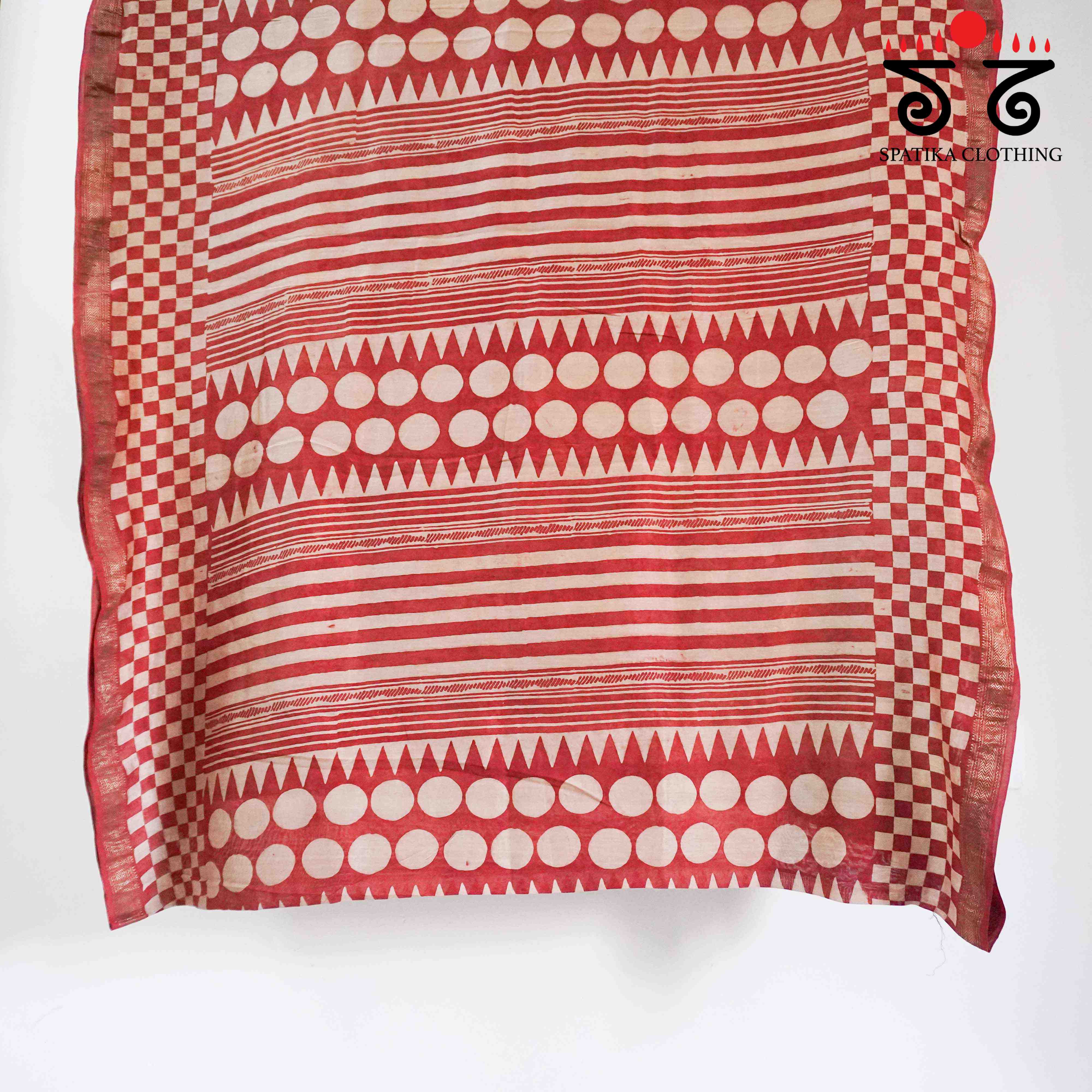 Ajrak Maheshwari Silk Cotton Saree