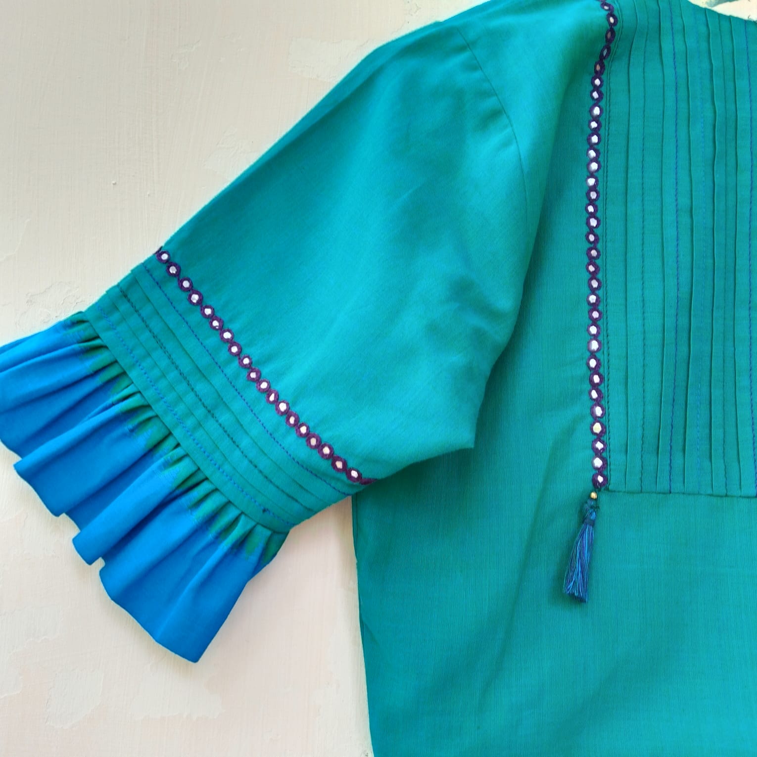 Frilled Mirror- Handcrafted Blouse