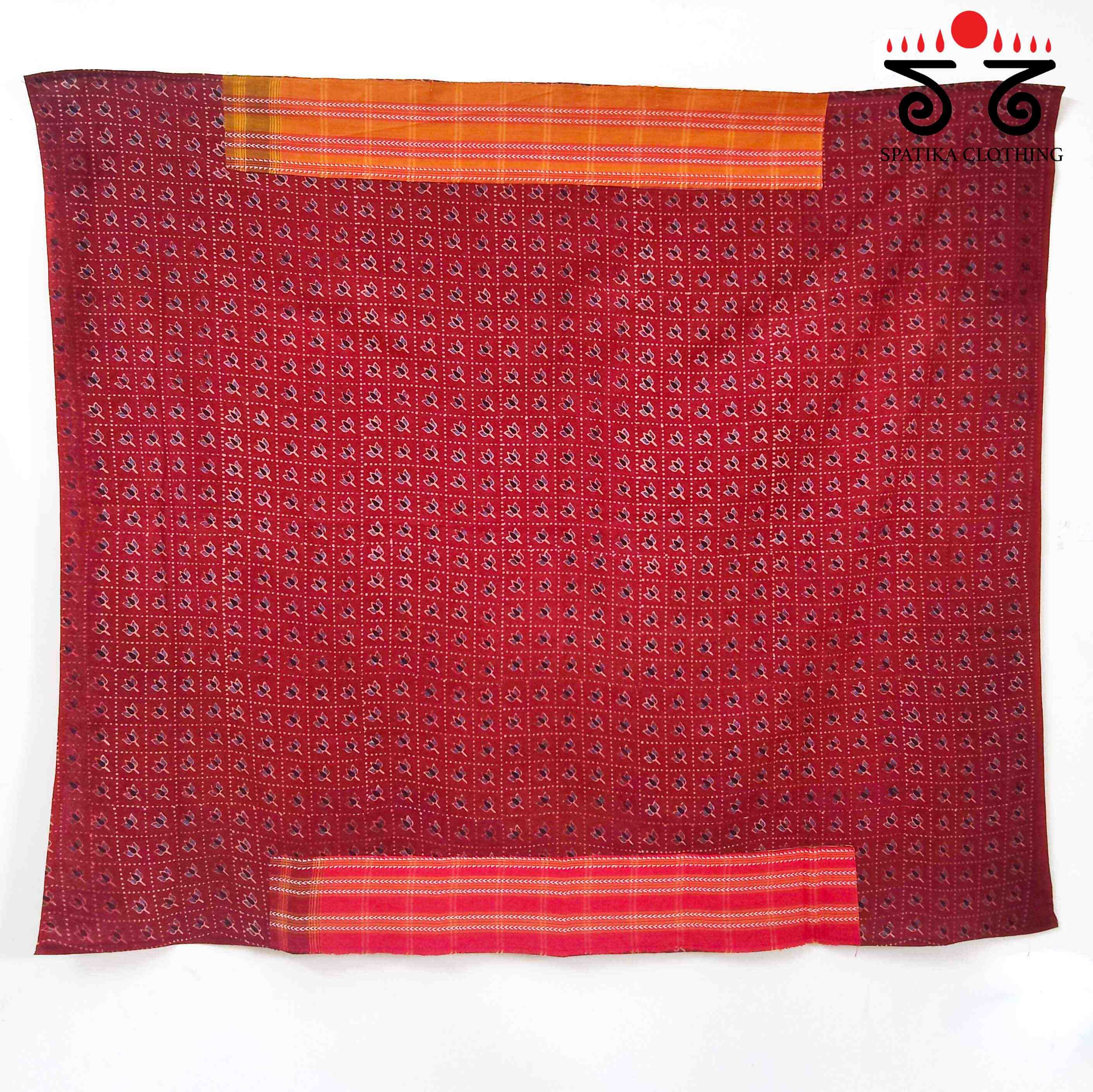 Ilkal Handwoven Cotton Saree - Ajrak Blouse