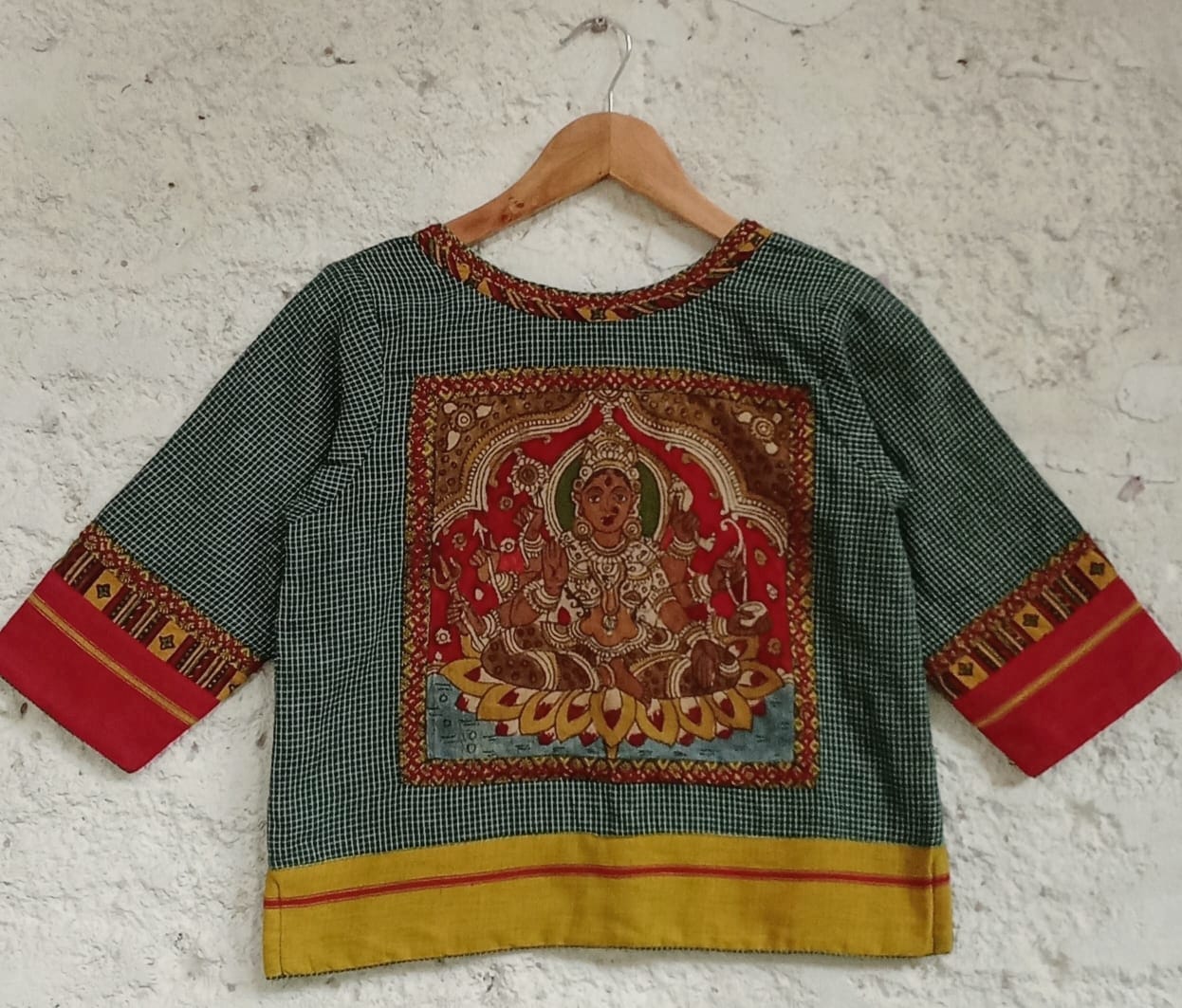 Ashta Lakshmi - Pen Kalamkari Croptop