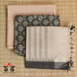Ponduru - Ajrak Hand Blockprint Fabric Set of 3