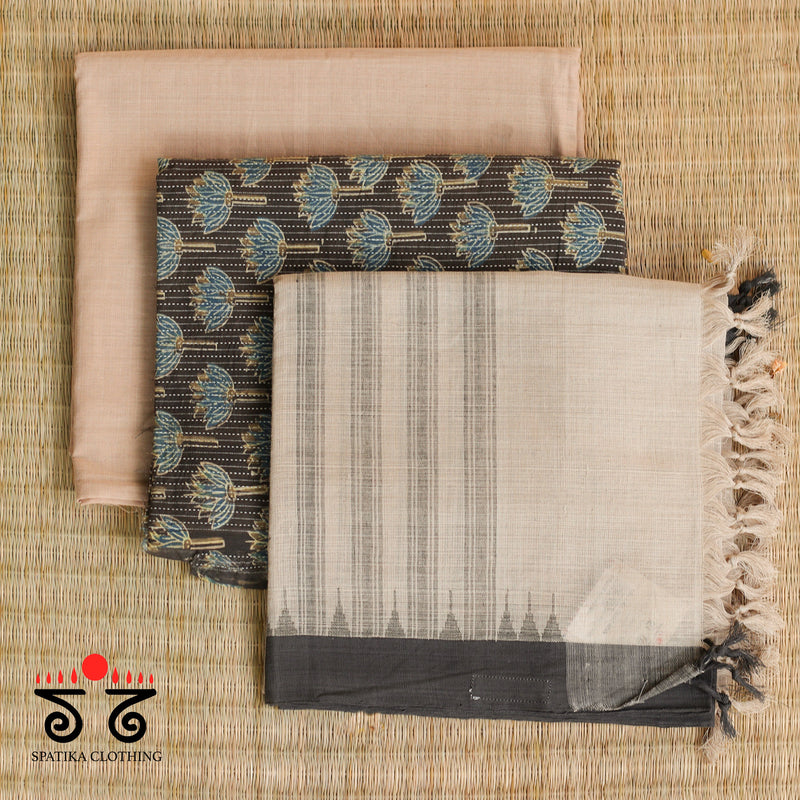 Ponduru - Ajrak Hand Blockprint Fabric Set of 3