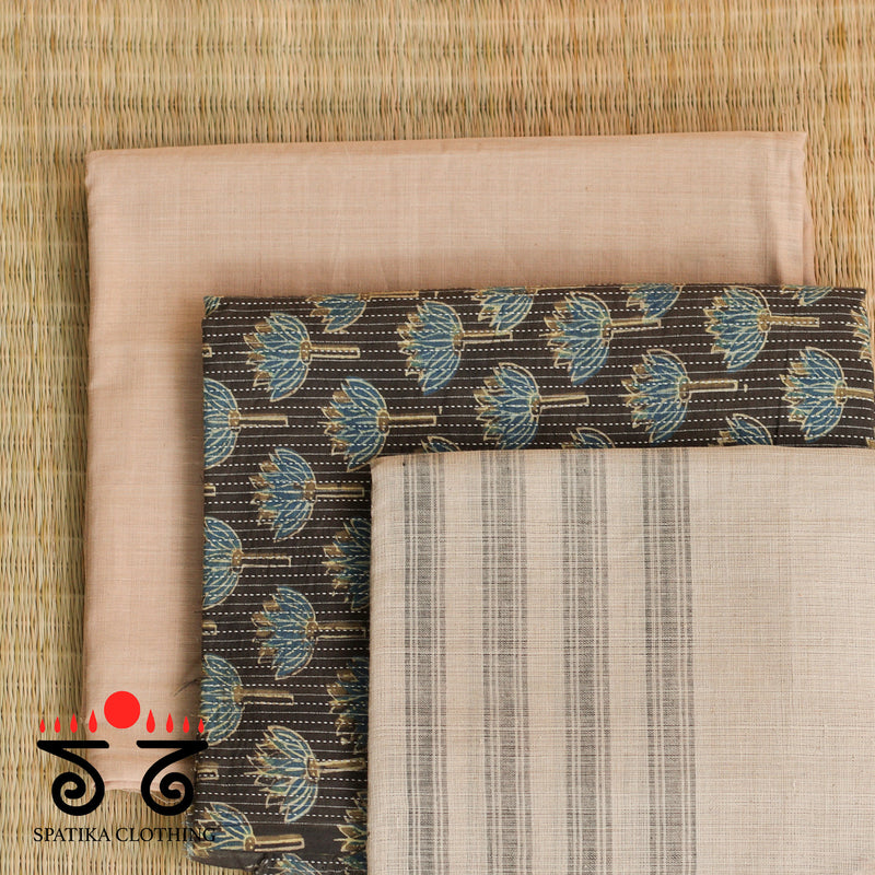 Ponduru - Ajrak Hand Blockprint Fabric Set of 3