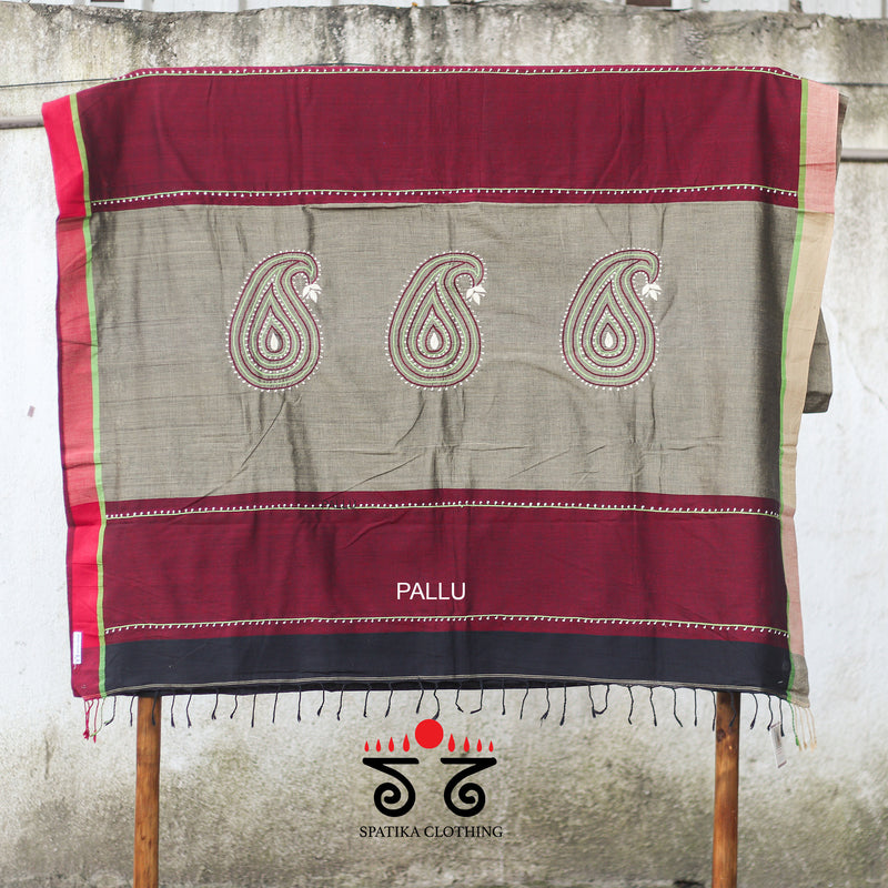 Hand Embroidered Bengal Cotton Saree