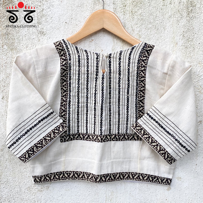 Hand - Embroidered Mirror Work Blouse