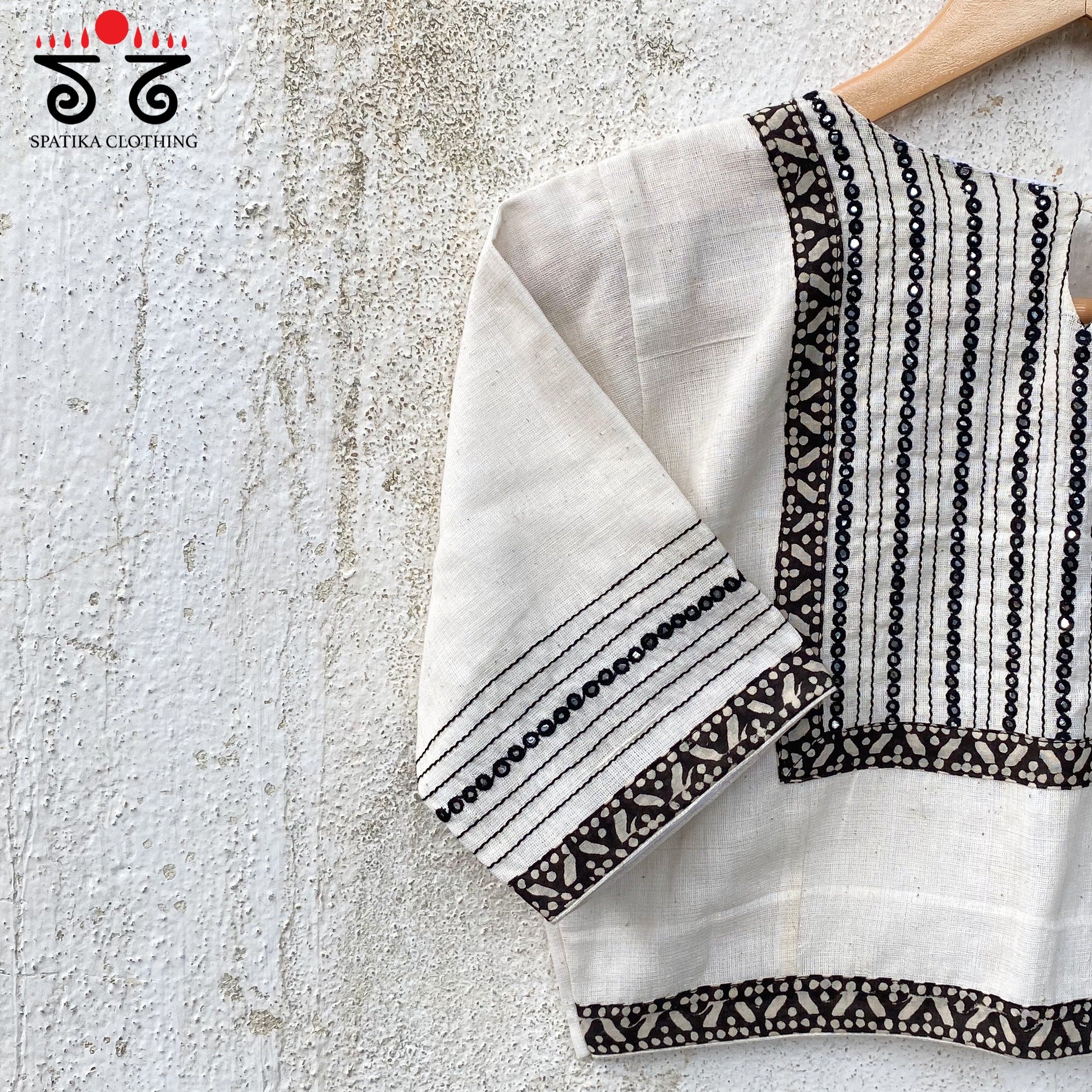 Hand - Embroidered Mirror Work Blouse