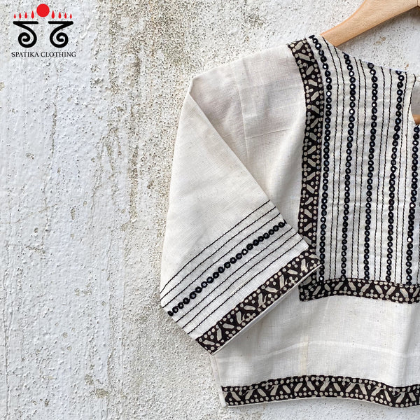 Hand - Embroidered Mirror Work Blouse