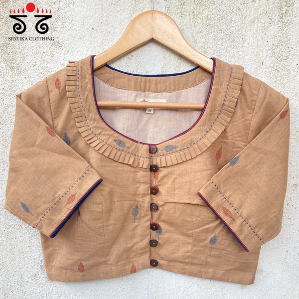 Frilled Jamdhani Blouse