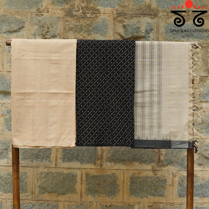 Ponduru - Ajrak  Fabric Set of 3