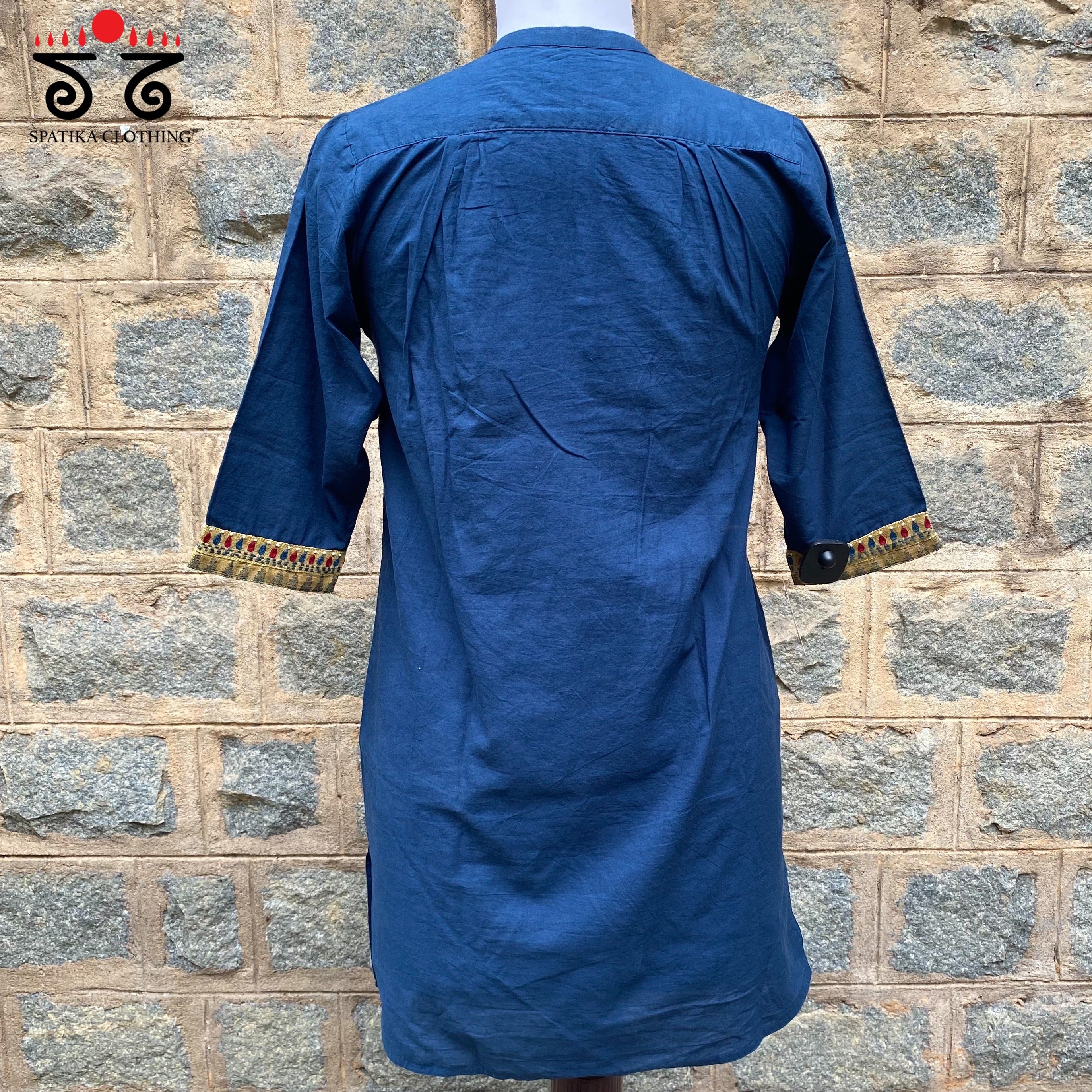 Hand Embroidered Tunic With Pintucks