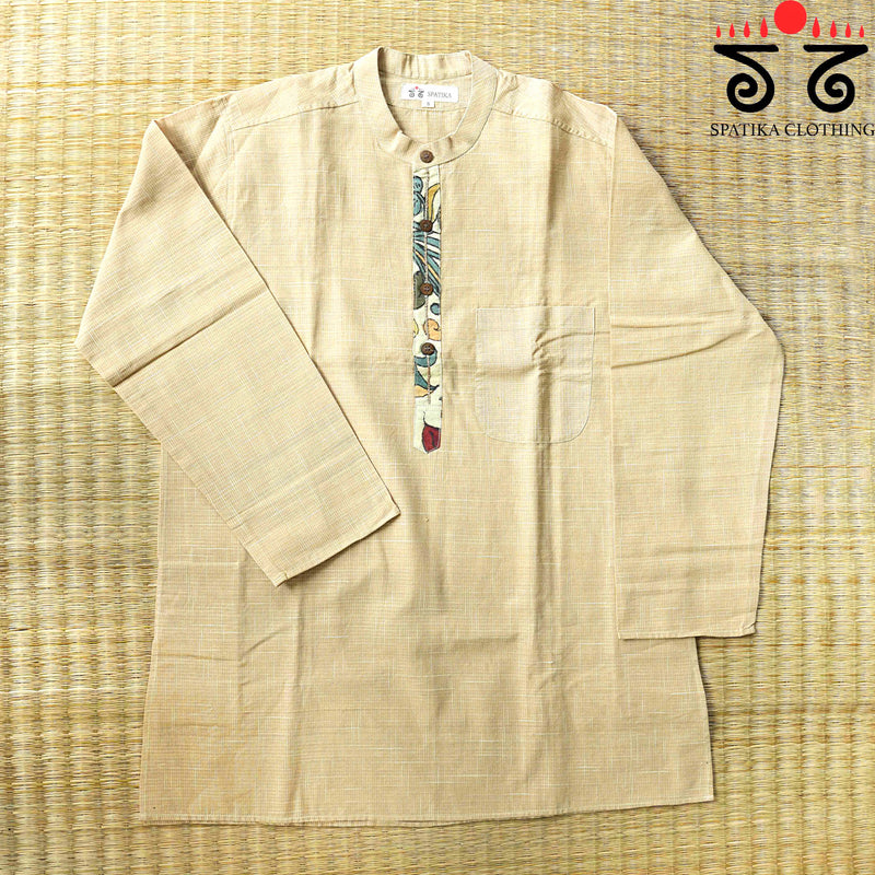 Pen Kalamkari Placket Men's Cotton kurta