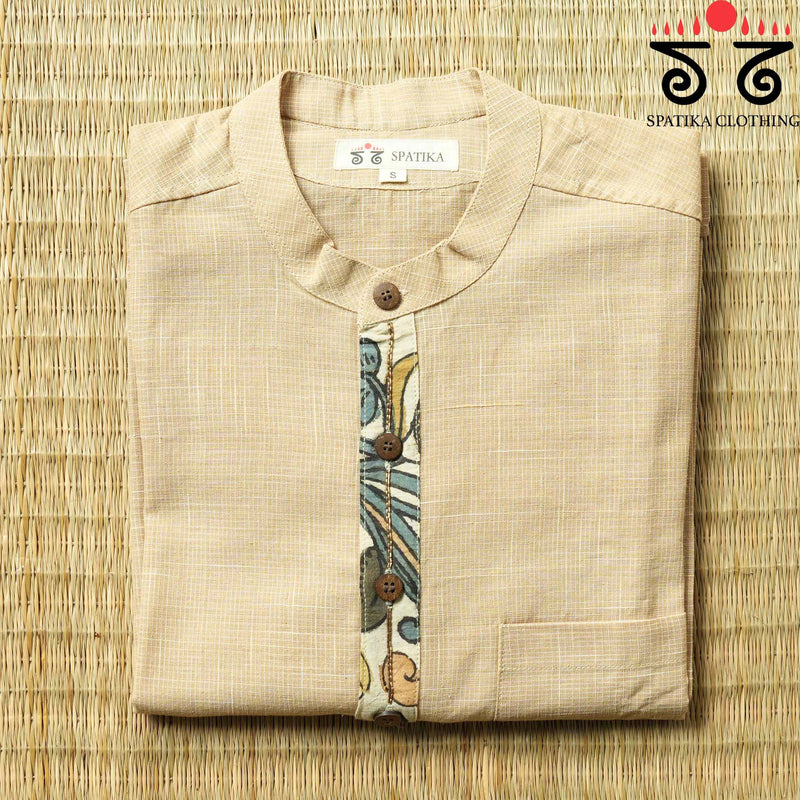 Pen Kalamkari Placket Men's Cotton kurta