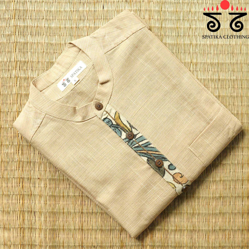 Pen Kalamkari Placket Men's Cotton kurta