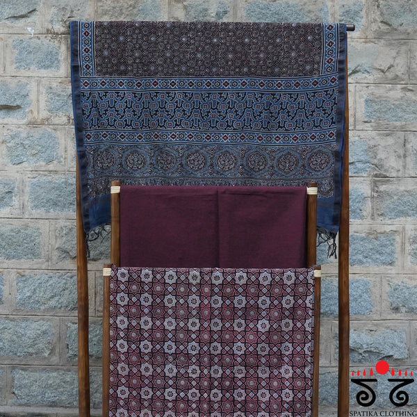 Ajrak Hand - Blockprinted Fabric Set Of 3