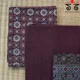 Ajrak Hand - Blockprinted Fabric Set Of 3