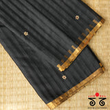 Kundan Work on Raw Silk Saree
