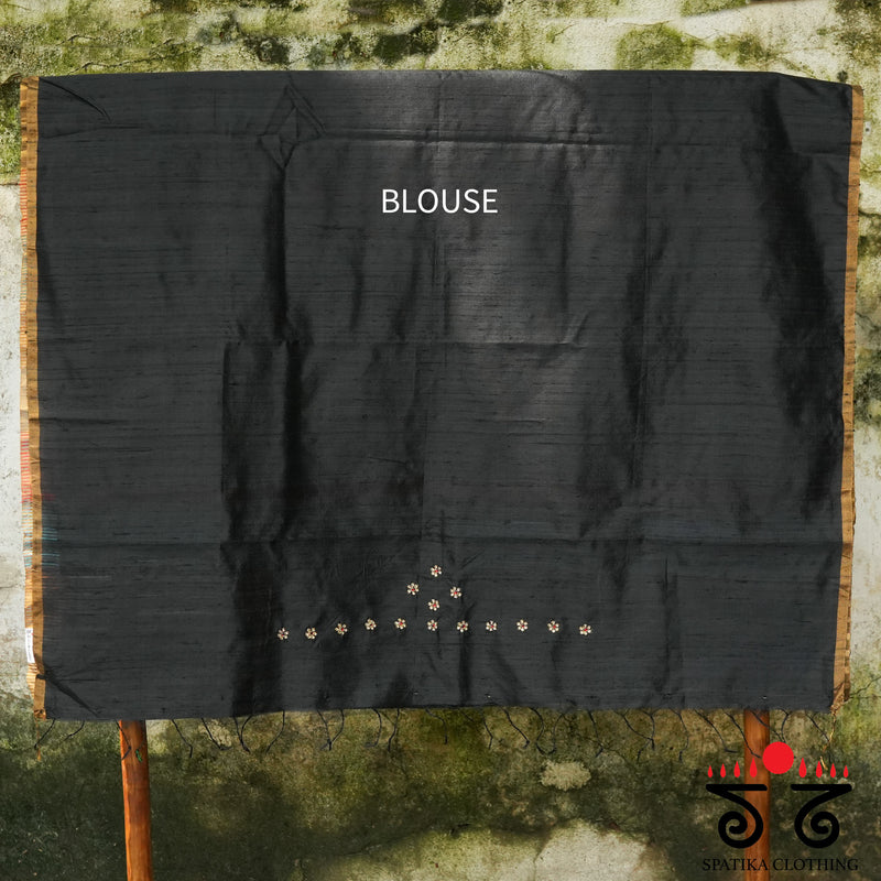 Kundan Work on Raw Silk Saree