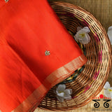 Kundan Work on Raw Silk Saree