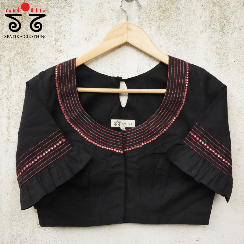 Hand - Embroidered Mirror Work Blouse