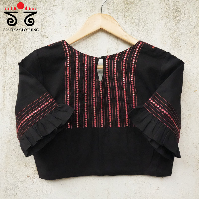Hand - Embroidered Mirror Work Blouse
