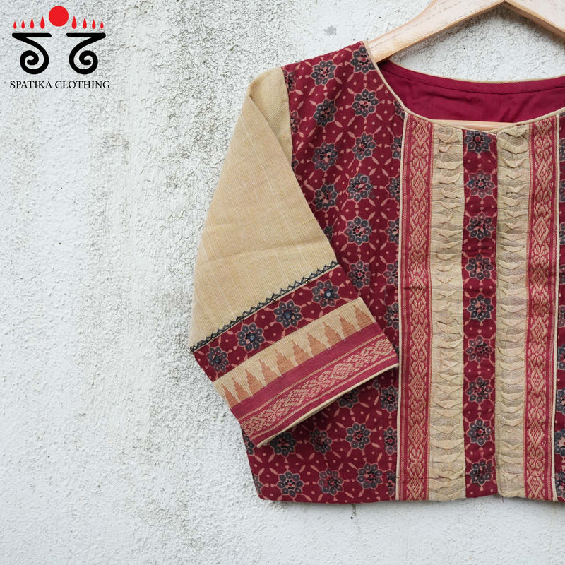 Ajrak Smocked Blouse