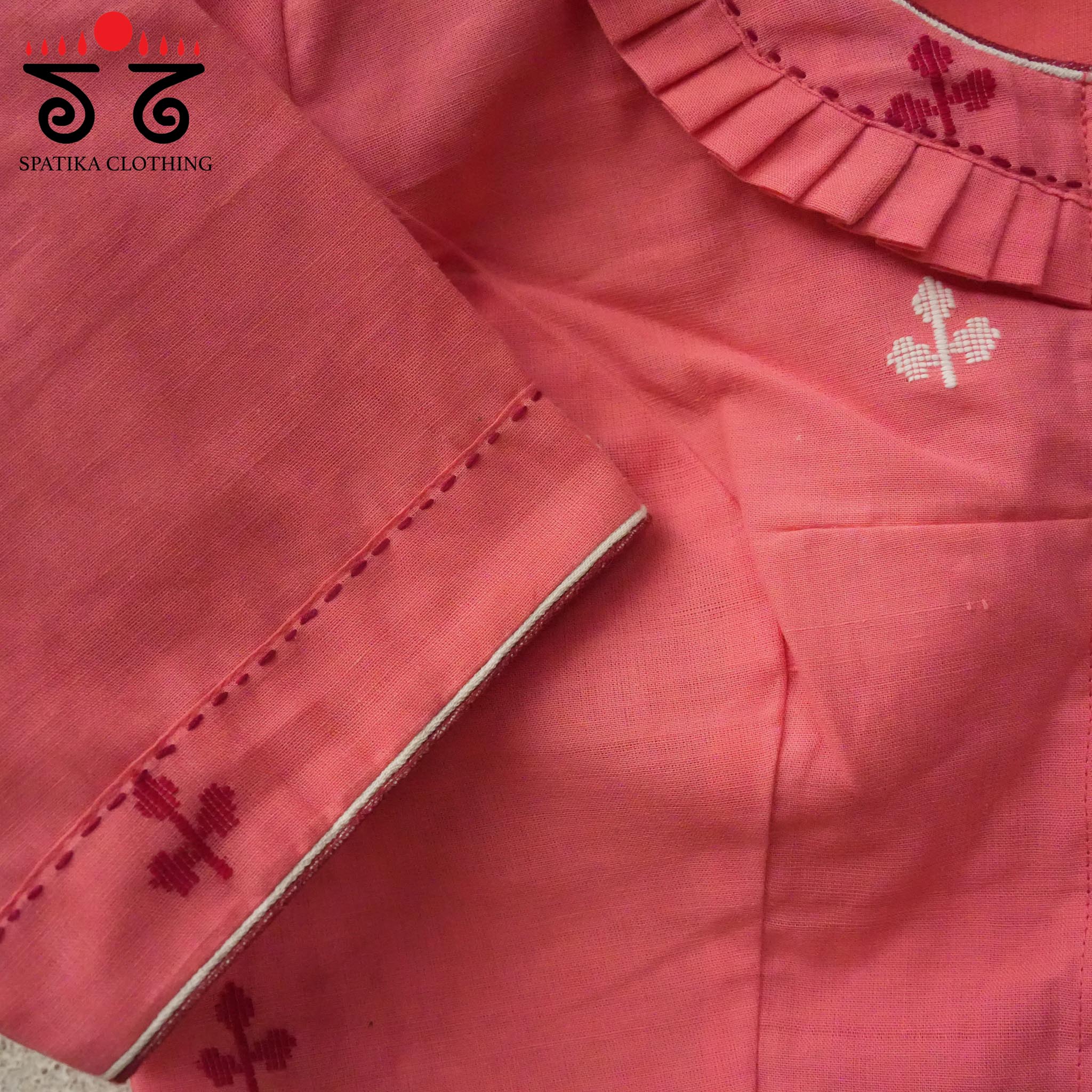 Jamdhani Frilled Blouse