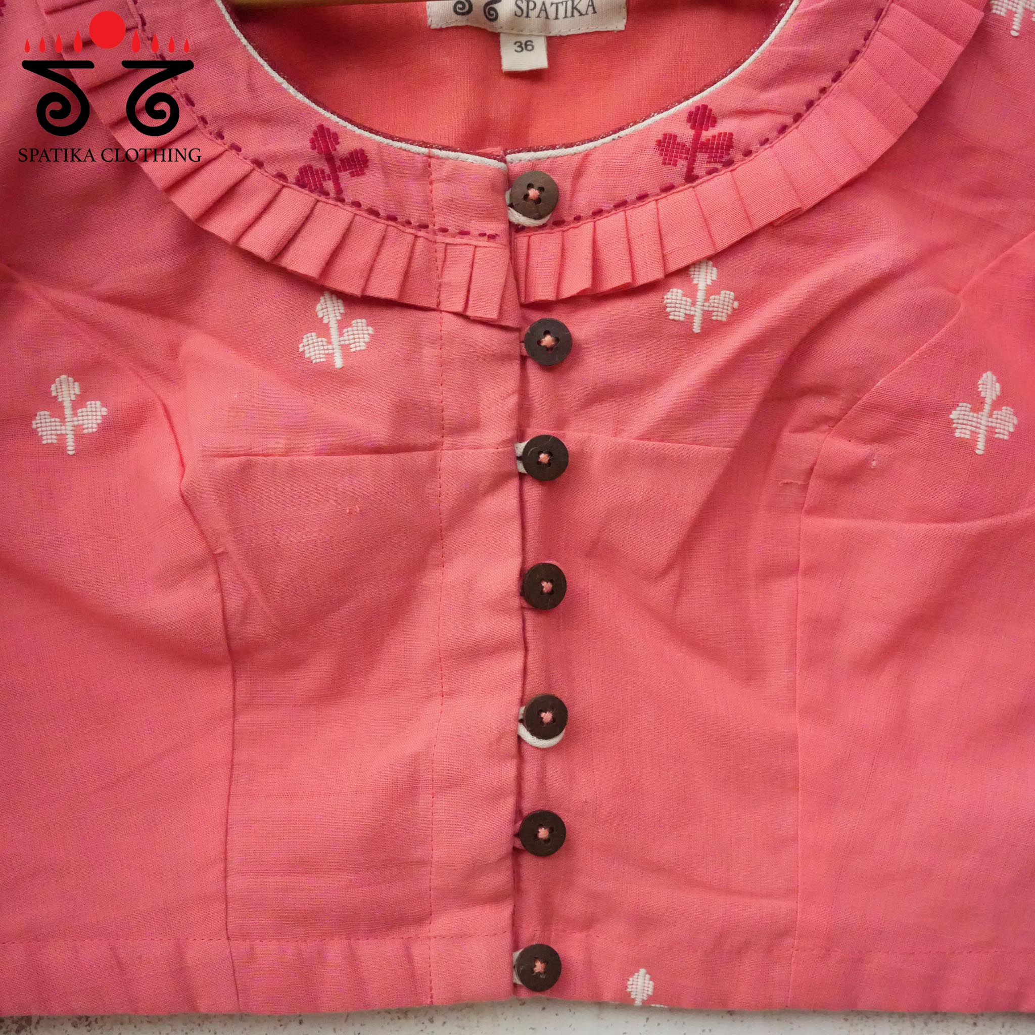 Jamdhani Frilled Blouse