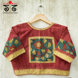 Pen Kalamkari Patchwork Blouse