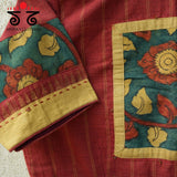 Pen Kalamkari Patchwork Blouse