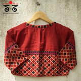 Ajrak Half and Half Blouse