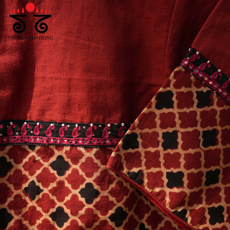 Ajrak Half and Half Blouse