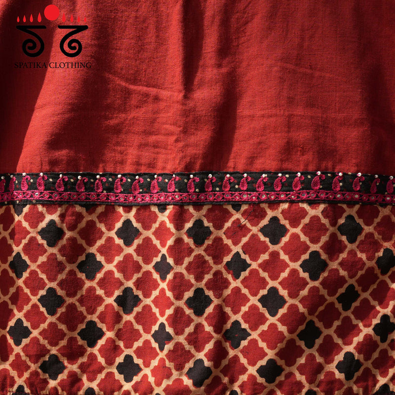 Ajrak Half and Half Blouse