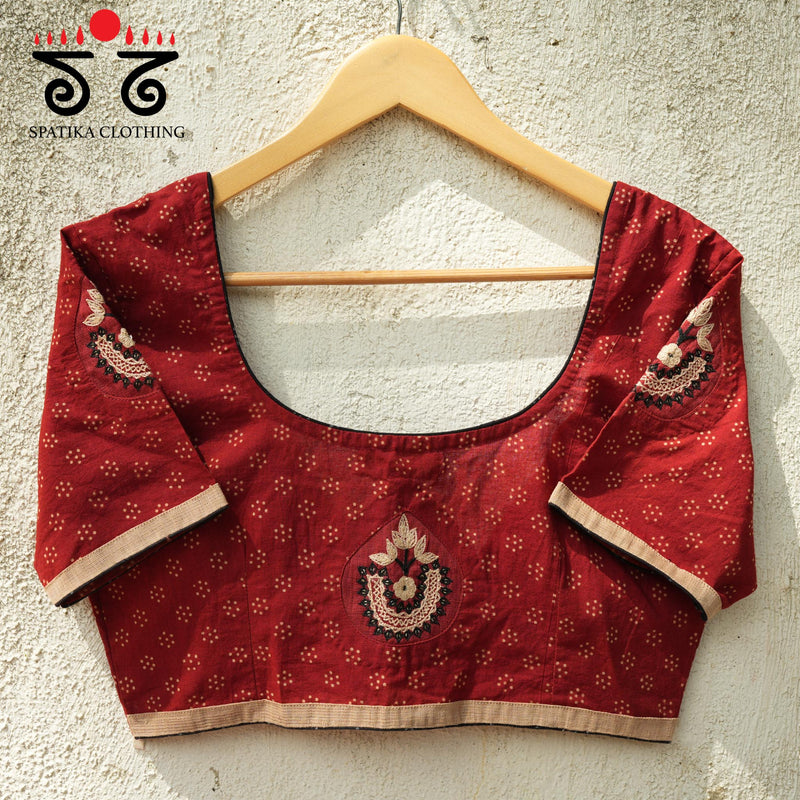Motif Inlay Hand - Embroidered Ajrak Blouse