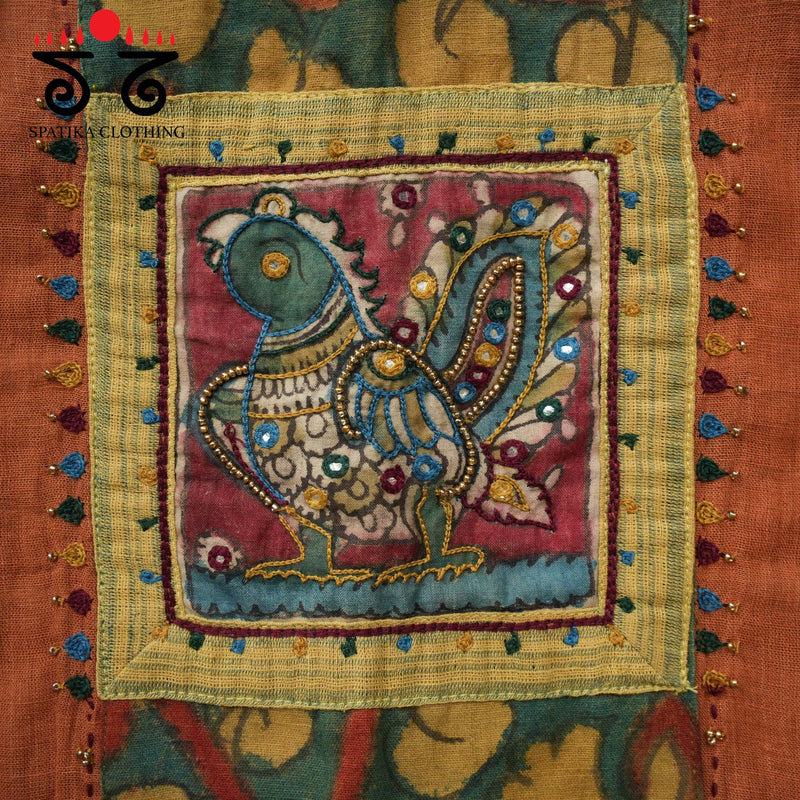 Pen Kalamkari Patchwork Blouse